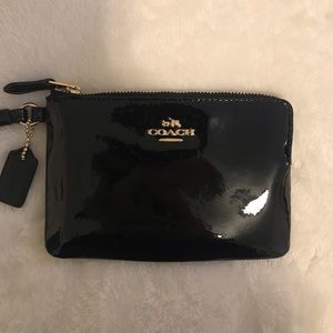 Coach Black Patent Leather Wristlet